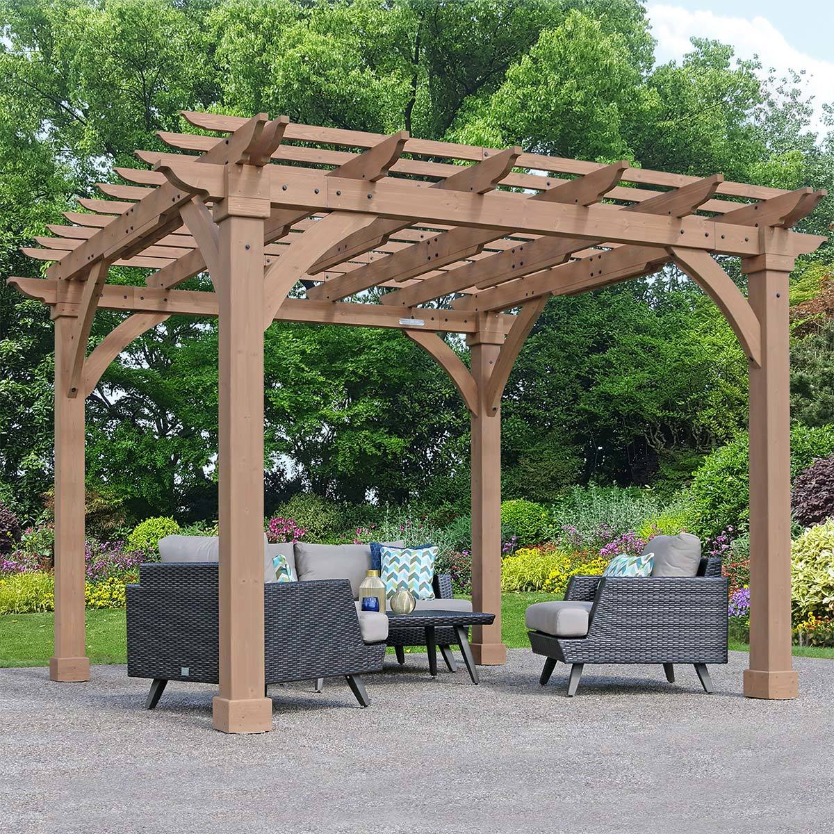 Yardistry Pérgola de Madera de 3.6m x 3.6m Costco México