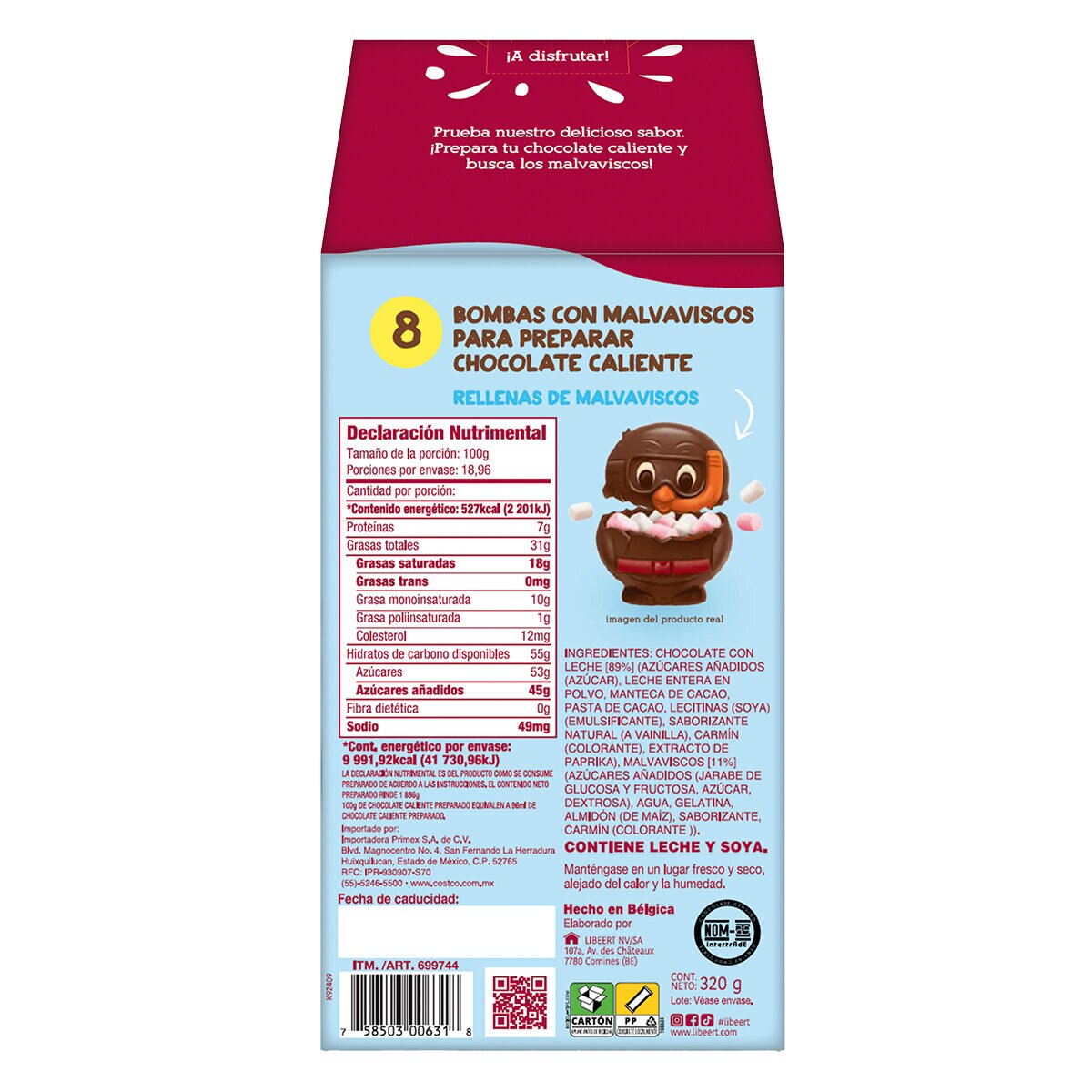 Libeert Bombas de Chocolate Belga con Malvaviscos 320 g