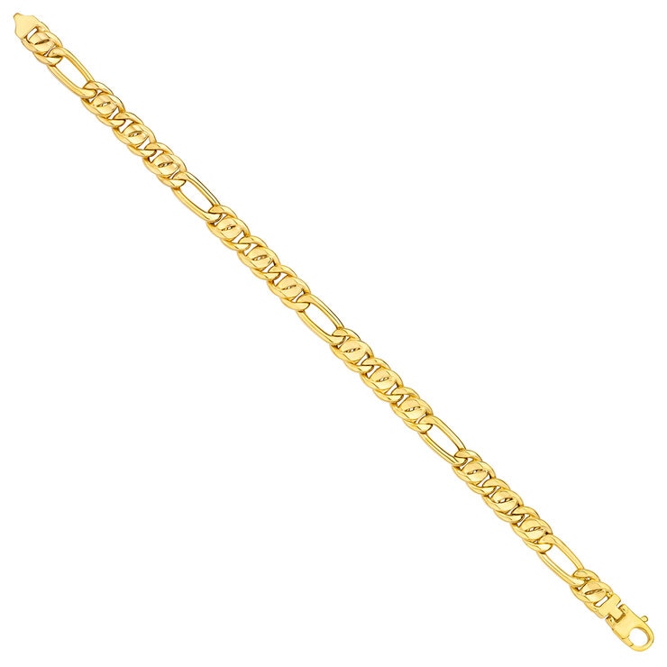 Pulsera, Eslabones Ojo de Pajaro Oro 14K Pulsera, Eslabones Ojo de Pajaro Oro 14K