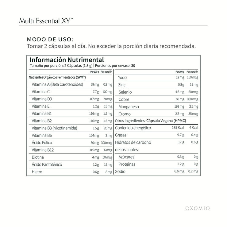 Oxomio Multivitamínico para Hombre 60 Cápsulas + Eco- refill de 60 cápsulas