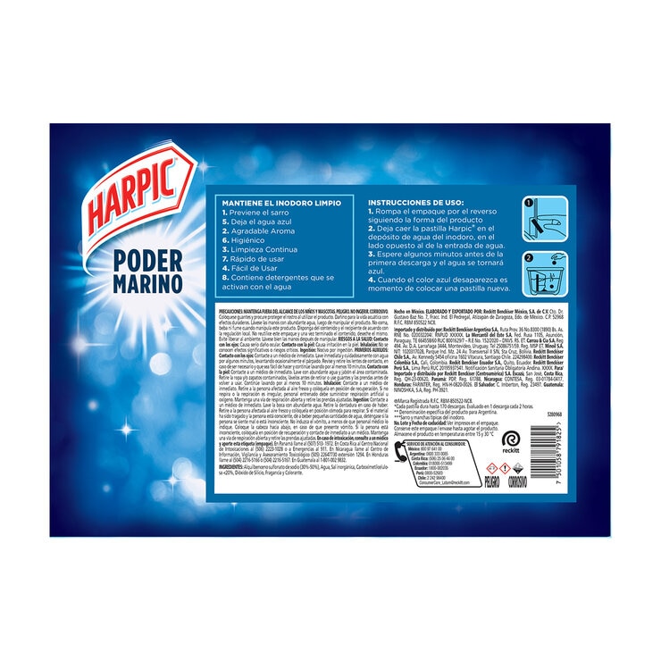 Harpic Power Ultra Pastillas Desinfectantes para Tanque de Inodoro 16 pzas