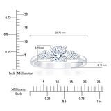 Anillo de Compromiso, 0.98 ctw Diamantes, Oro Blanco de 14K Anillo de Compromiso, 0.98 ctw Diamantes, Oro Blanco de 14K