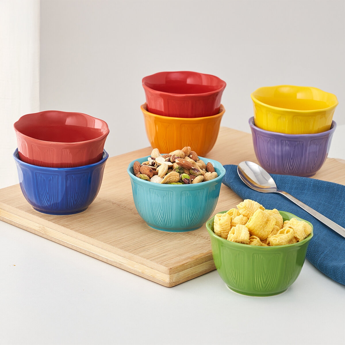 Platos Hondos 8 Piezas Varios Colores Multicolor
