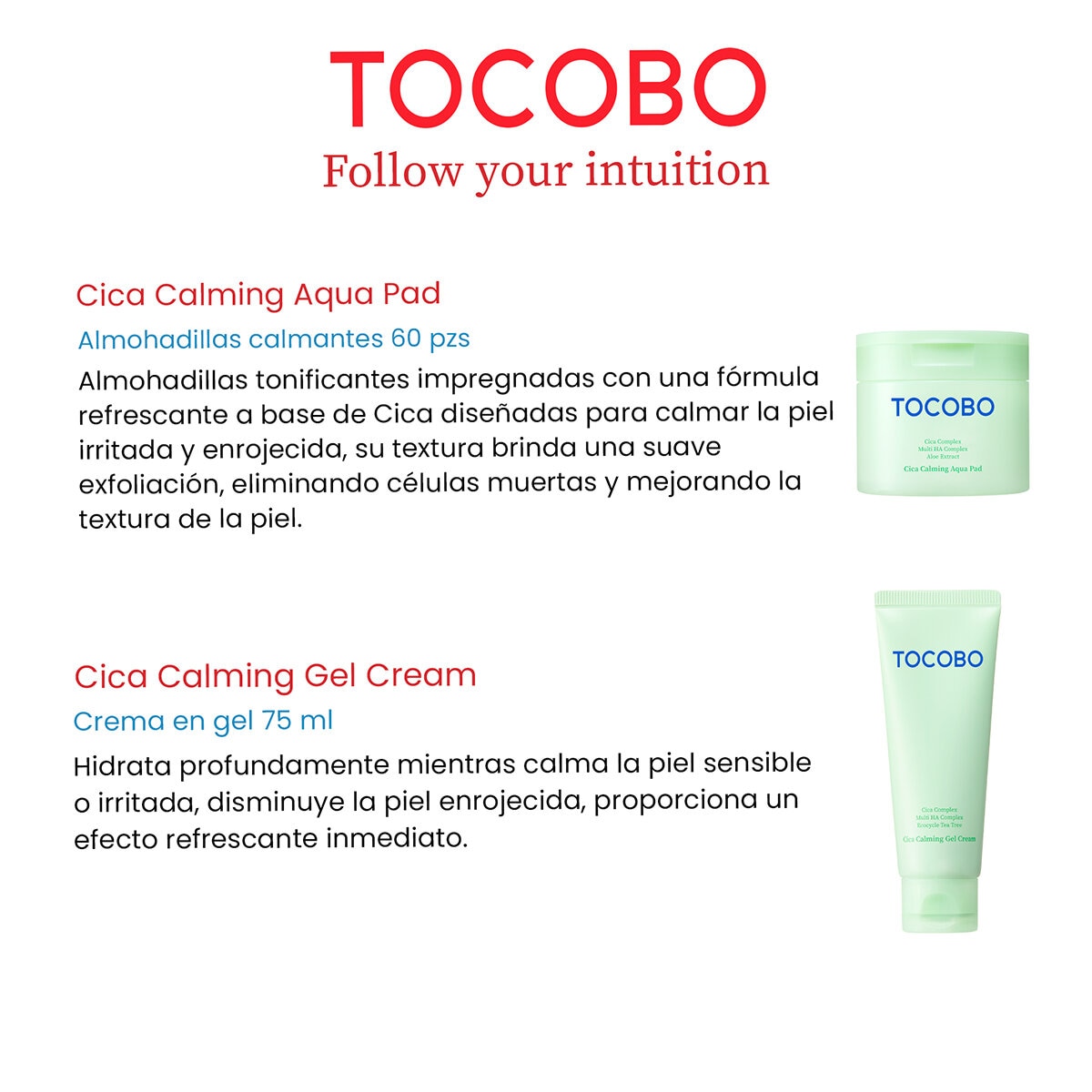 Tocobo, Calming Power, Set 2 Piezas, Almohadillas Calmantes y Crema en Gel