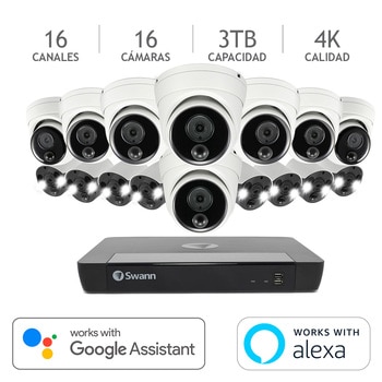 Swann, Sistema de Seguridad de 16 Cámaras 4K Ultra HD NVR