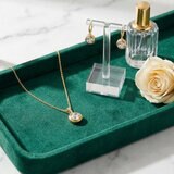 Mayfer, Juego Dorado de Collar y Aretes, con Cristal Austríaco