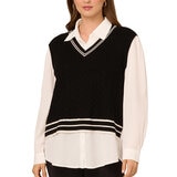 Adrianna Papell Chaleco con Blusa Simulada para Dama Varias Tallas y Colores
