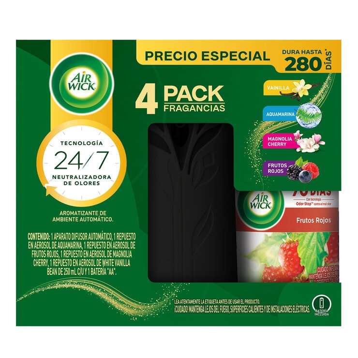 Air Wick Aromatizante de Ambiente Freshmatic 4 pzas de 250 ml