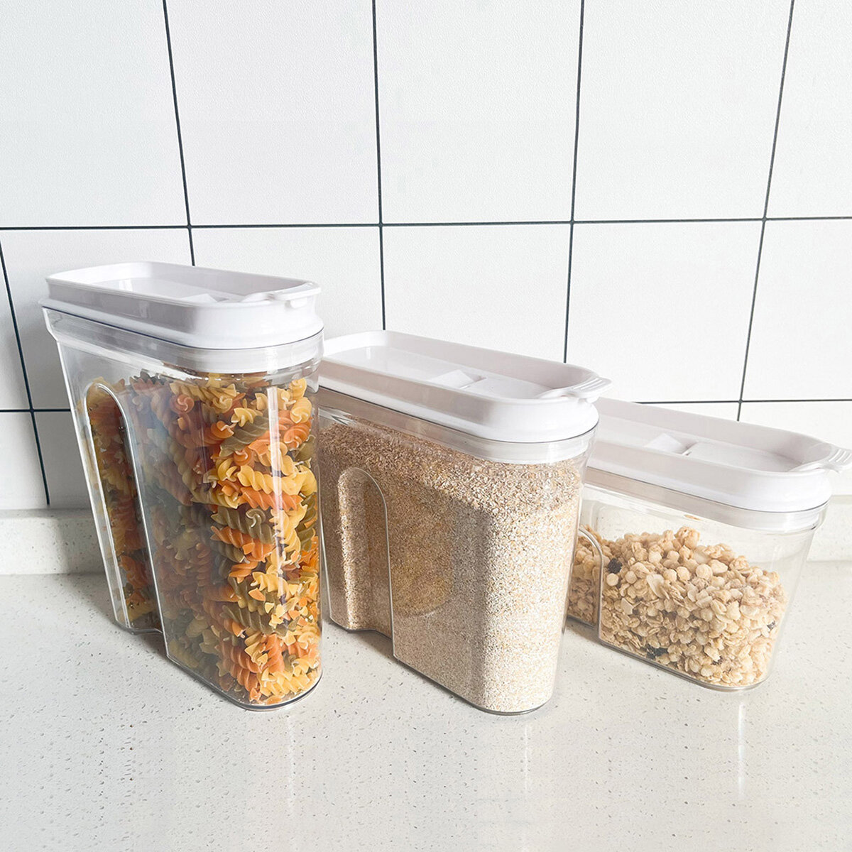AG Box, Set de 3 Contenedores Cerealeros Chicos, Herméticos