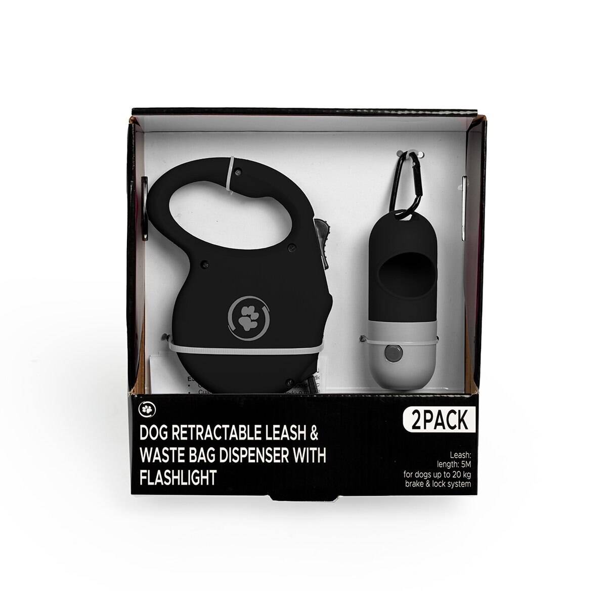 Silver Paw Correa Retractable 2 pzas color negro Costco...