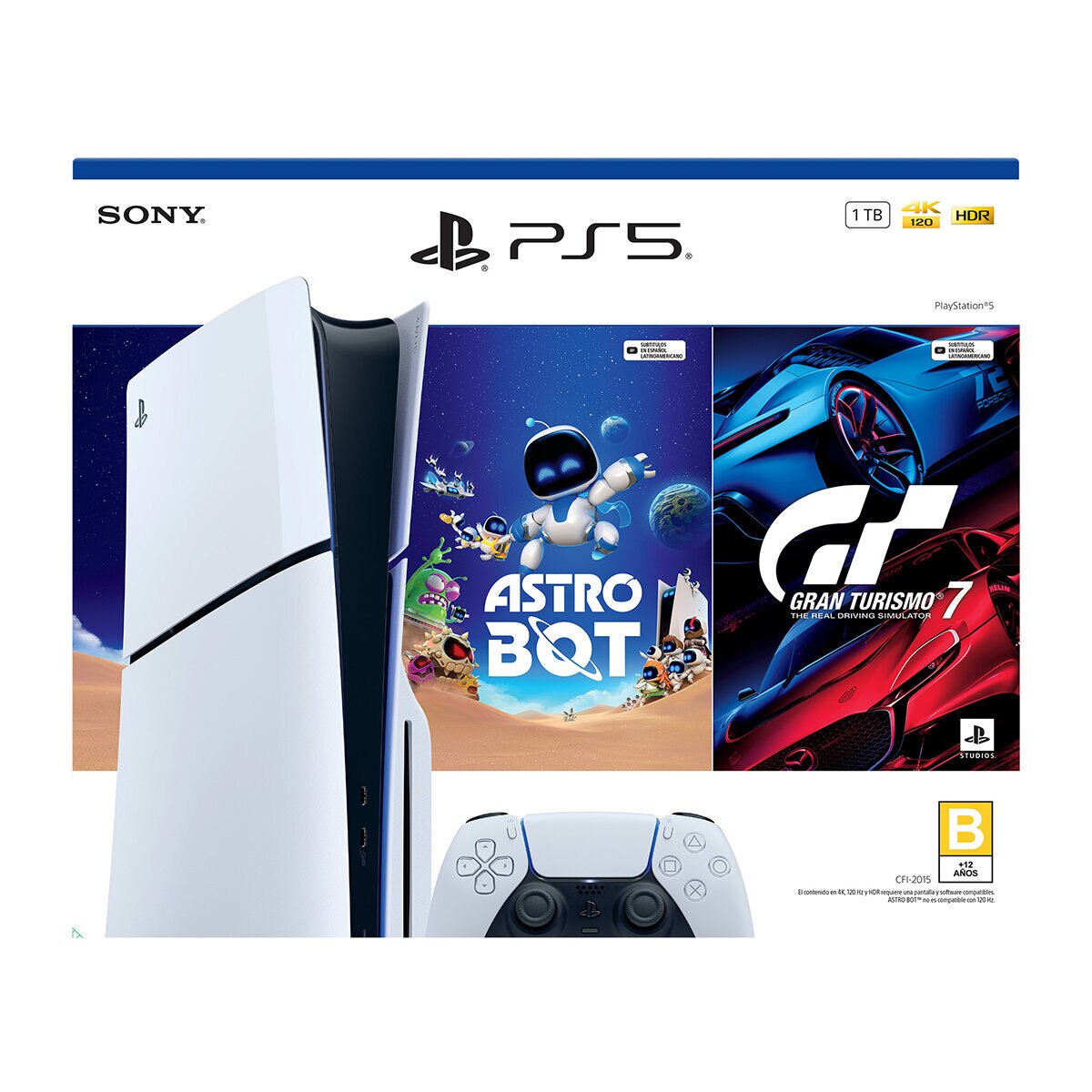 PlayStation 5: Consola Slim Stándar de 1TB + 2 Videojuegos