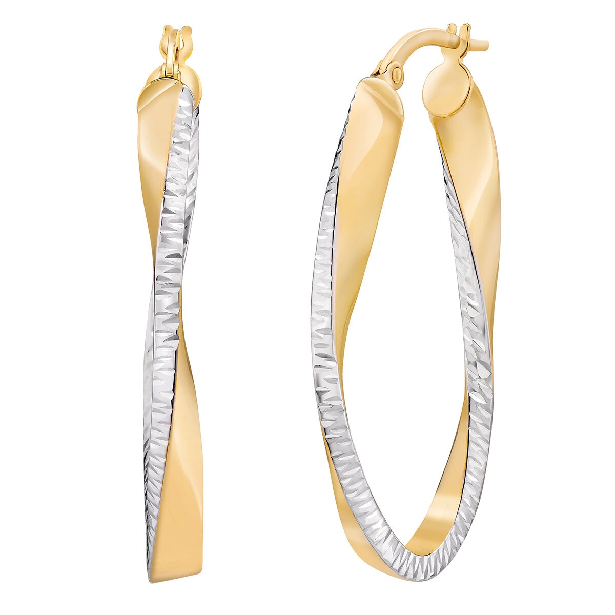 Arracadas, Oro Dos Tonos de 14K