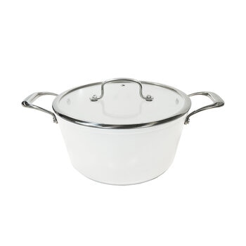 Westinghouse, Cacerola 28 cm de Cerámica Blanca, Acero Inoxidable