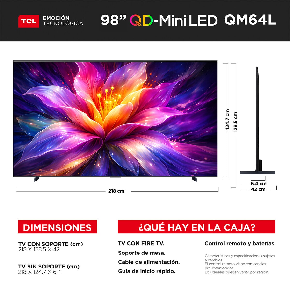 TCL Pantalla 98" Miniled 4K Fire TV