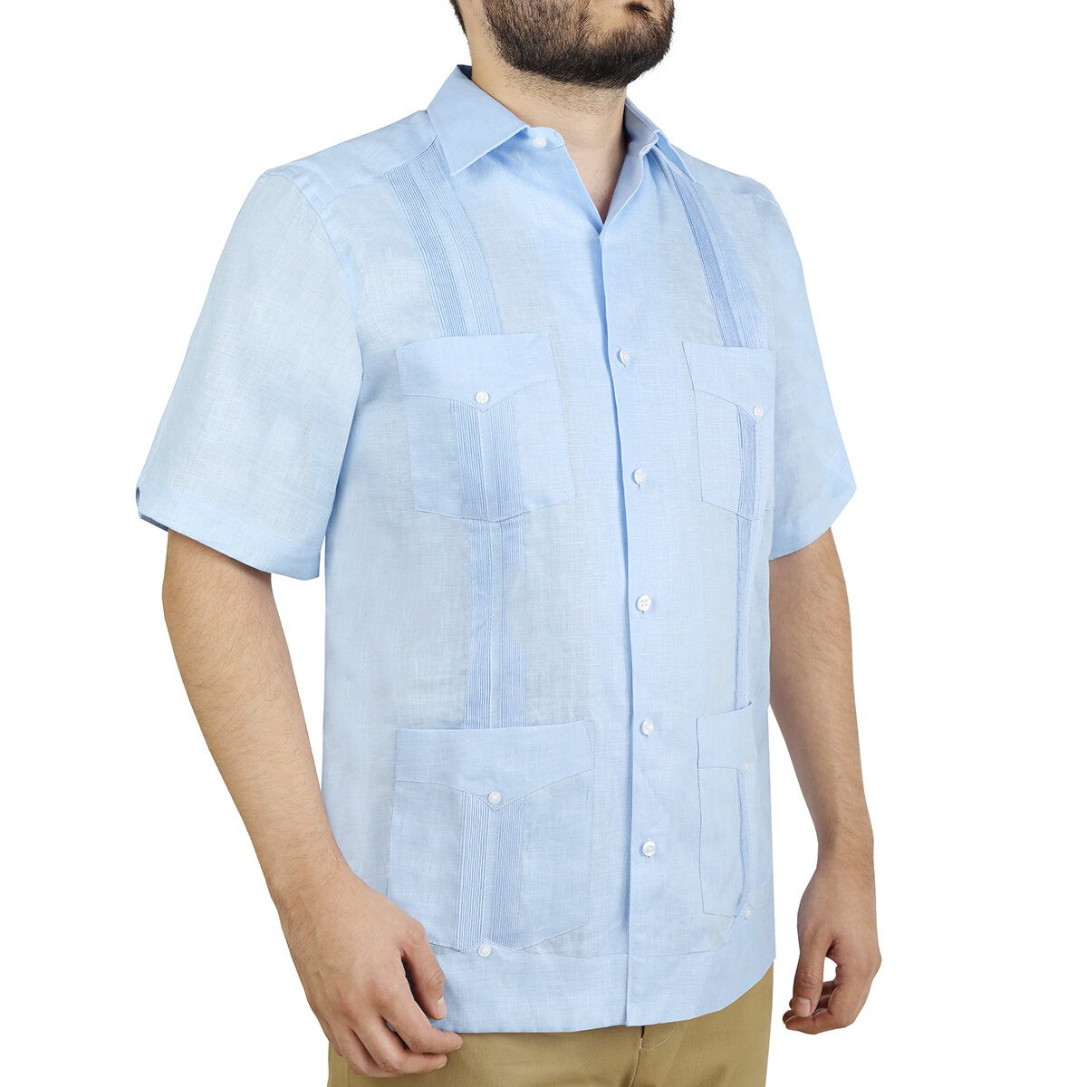 Uxmal by Manchester, Guayabera 100% Lino para Caballero, Varios Colores y Tallas