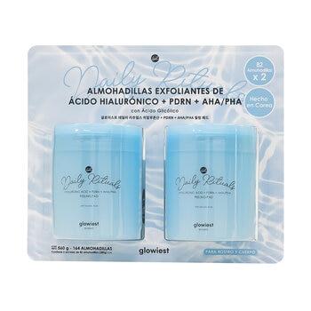 Glowiest Almohadillas Exfoliantes de Ácido Hialurónico + PDRN + AHA/PHA 2 envases