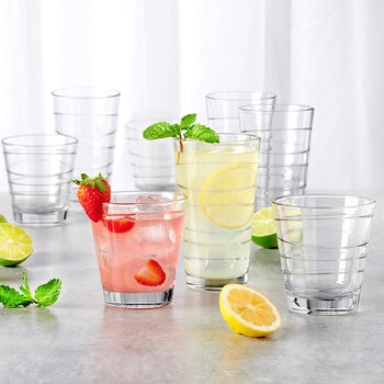 Anchor Hocking Juego de 16 Vasos de Vidrio