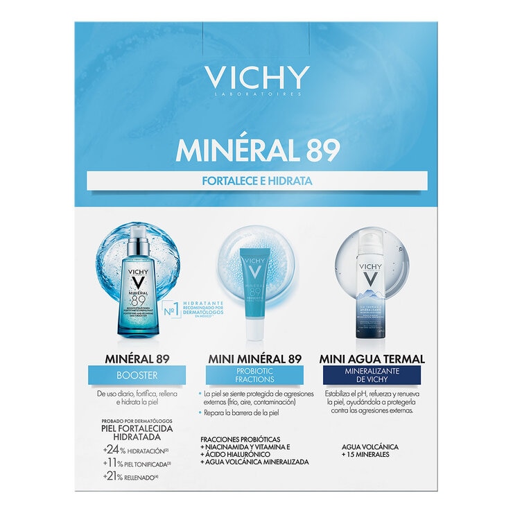 Kit Vichy Mineral 89 50ml, Crema 10ml y Agua Termal 50ml