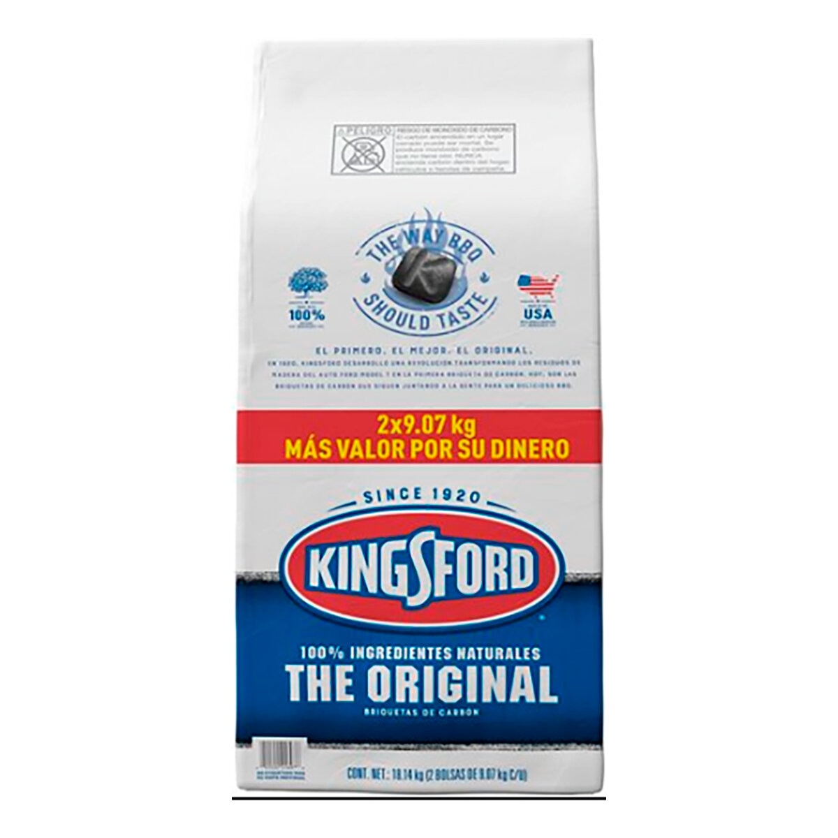 Briquetas de Carbón Kingsford 2 bolsas de 9.07 Kg