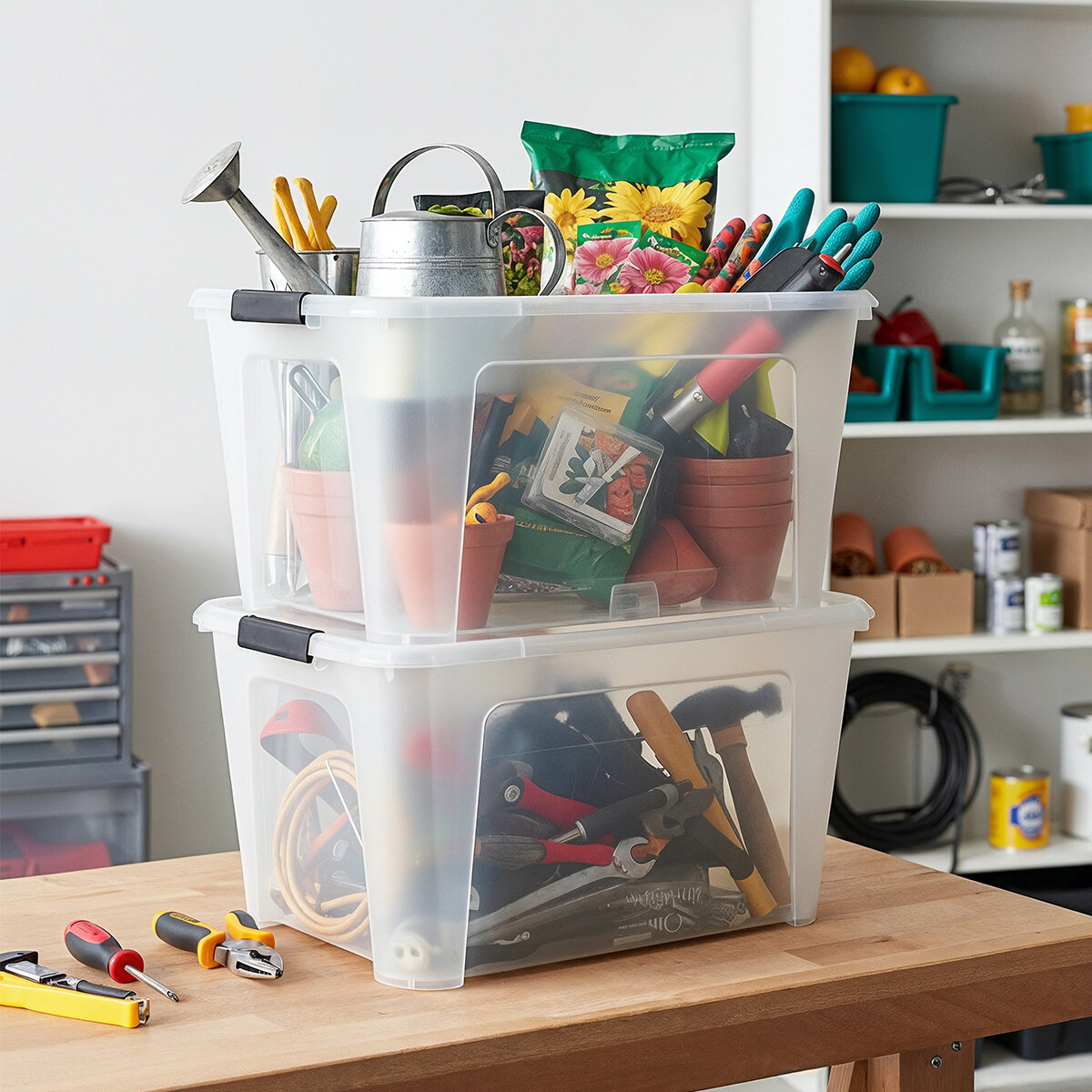 AG Box Set de 2 Cajas con Capacidad de 90L