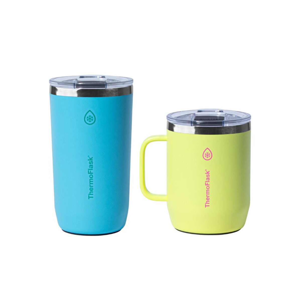 ThermoFlask Juego de 2 Tazas para Café con Aislamiento al Vacío 355 mL / 474 mL, Varios Colores