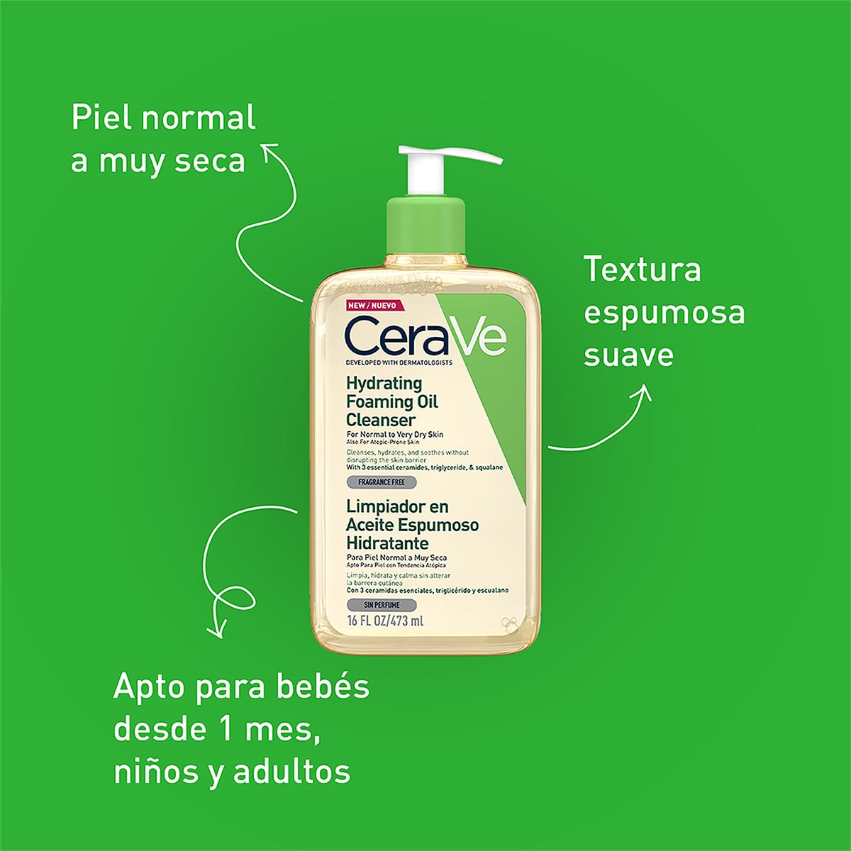 Cerave Limpiador en Aceite de Ducha 473ml