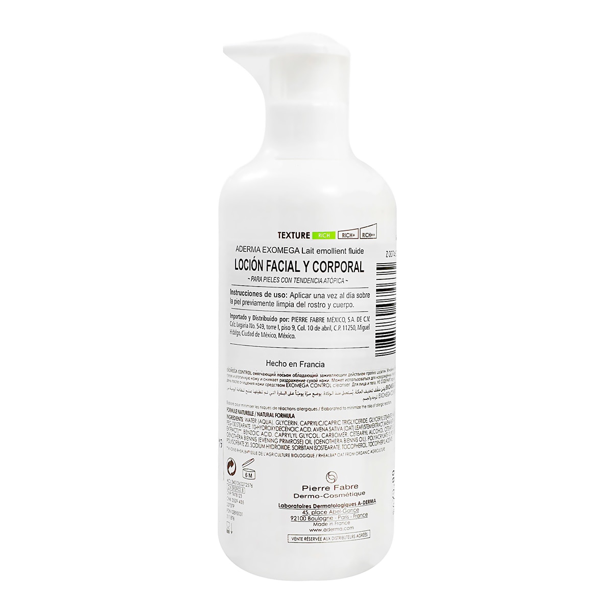 A-Derma Exomega Crema Corporal Para Piel Atópica 400ml
