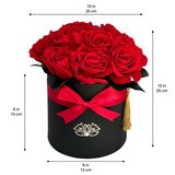 Alive,Bouquet 12 Rosas Rojas, Caja Negra, Duración 6 Meses.