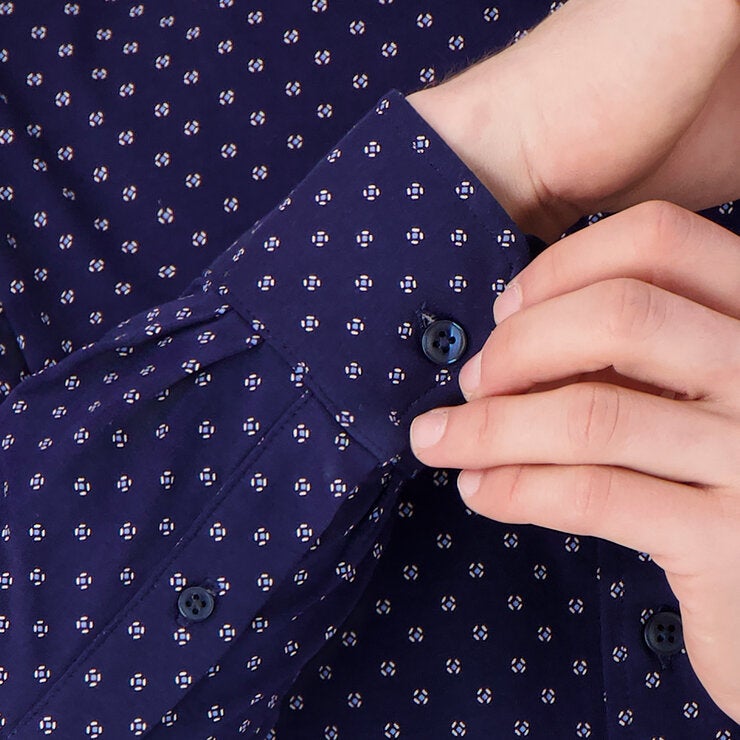 Victor Emmanuel Camisa para Caballero Azul Cuello 16.5 Manga 34/35