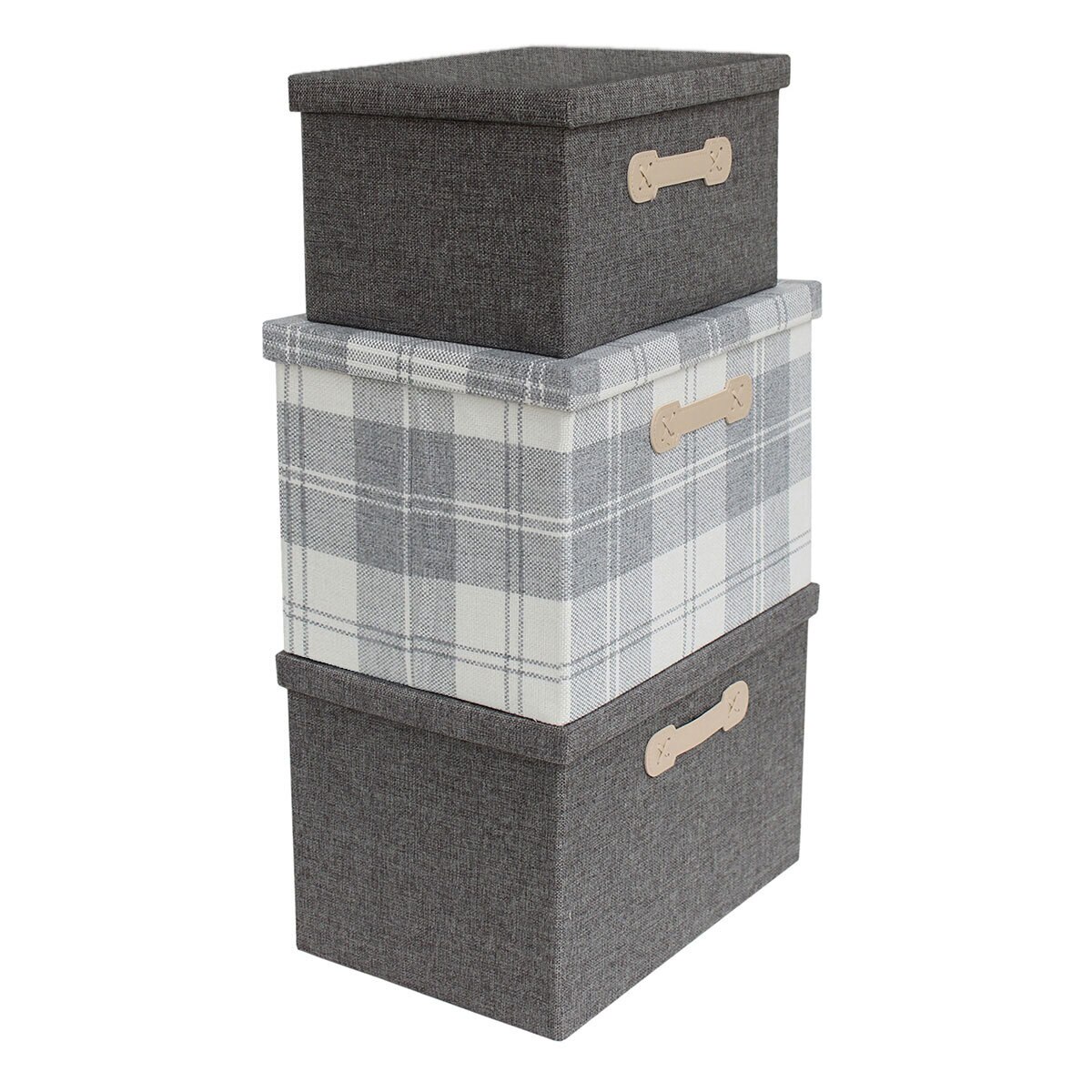 AG Box, Set de 3 Cajas de Almacenamiento Plegables para Armario
