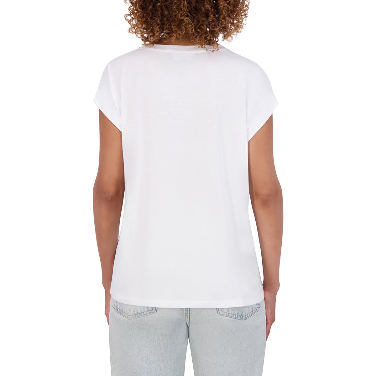 DKNY Playera para Dama Blanco Extra Chica