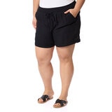 Briggs Shorts Tipo Lino para Dama Negro Grande