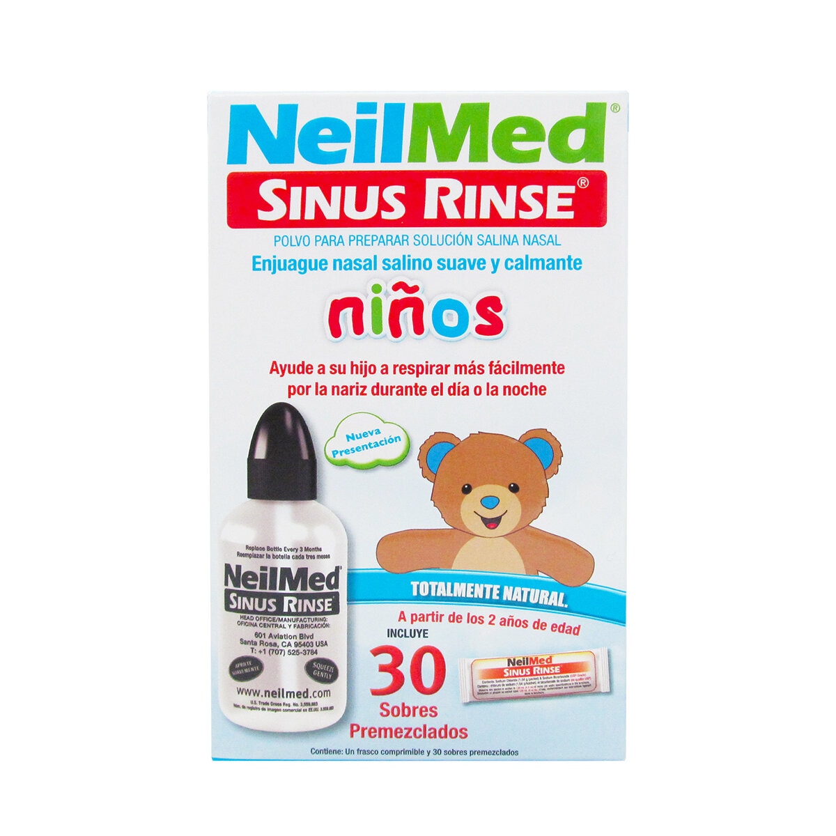 NeilMed Sinus Rinse Pediátrico Enjuague Nasal Salino Kit