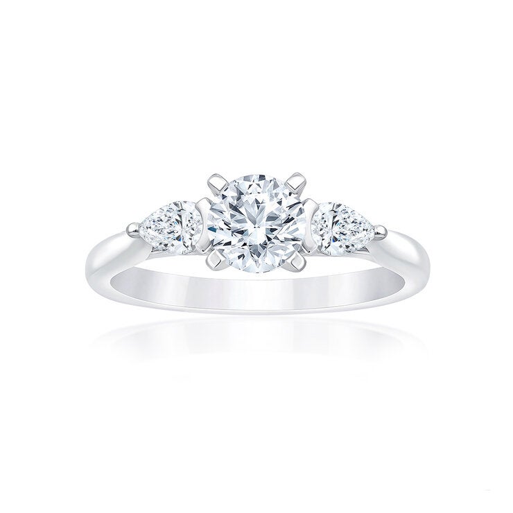 Anillo de Compromiso, 0.98 ctw Diamantes, Oro Blanco de 14K Anillo de Compromiso, 0.98 ctw Diamantes, Oro Blanco de 14K