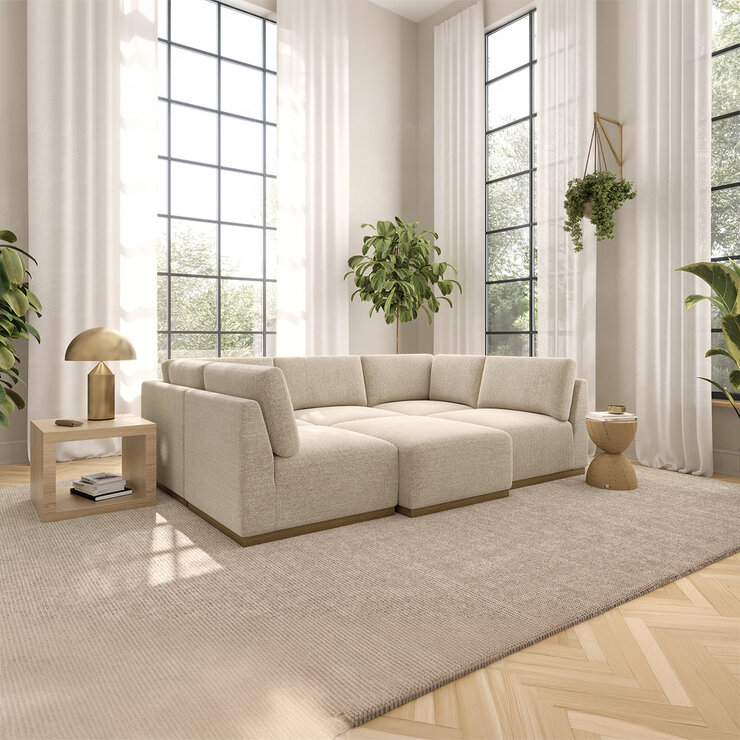 Henredon, Murphy, Seccional Modular de 6 Piezas con Otomano Henredon, Murphy, Seccional Modular de 6 Piezas con Otomano