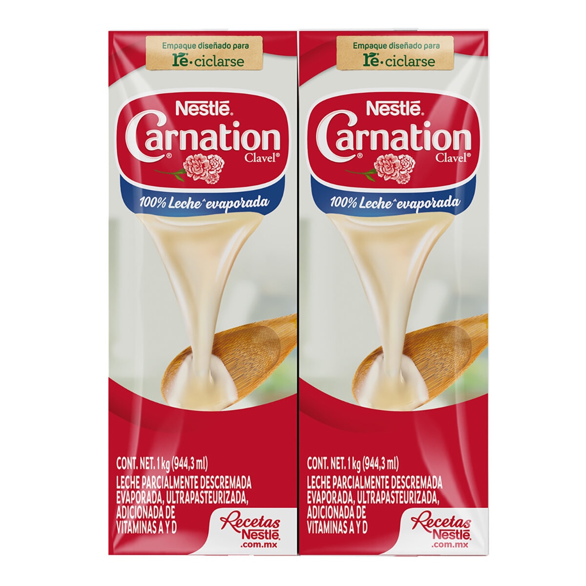 Carnation Clavel Leche Evaporada 4 pzas de 1 lt