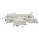 Thomasville, Seccional de Tela de 3 Piezas con Otomano