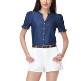 Frye Blusa para Dama Azul oscuro Grande