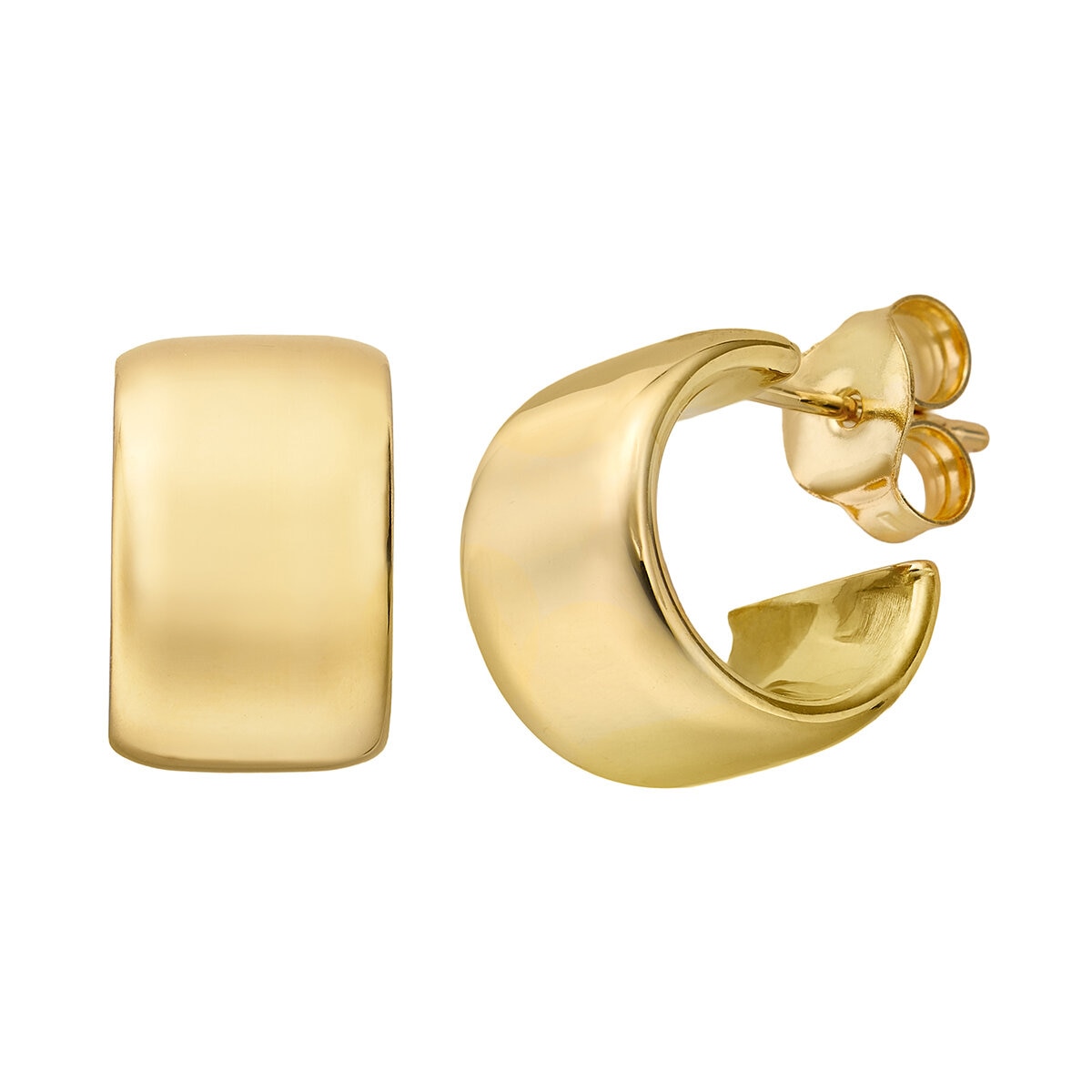 Aretes, Arracadas 'C', Oro Amarillo 14K