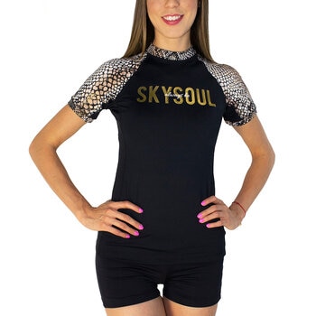Skysoul Playera de Surf, UPF +50, Manga Corta, para Dama