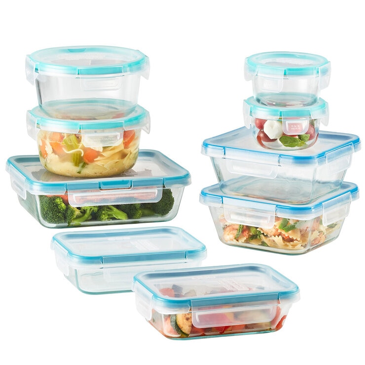 Snapware Pure Pyrex Glass, Juego de Recipientes de Vidrio, 18 piezas