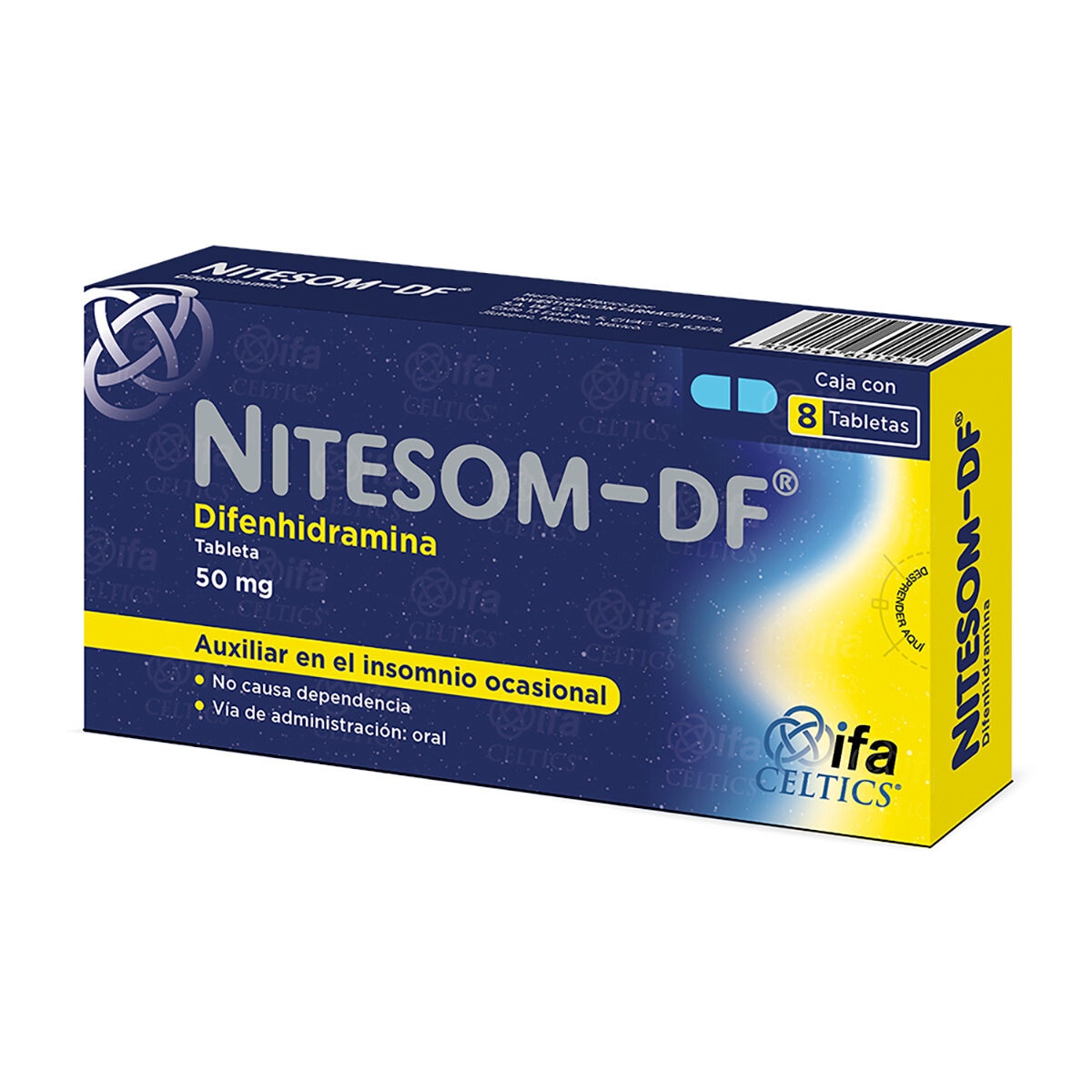 Nitesom-DF 50 mg 8 Tabletas Nitesom-DF 50 mg 8 Tabletas