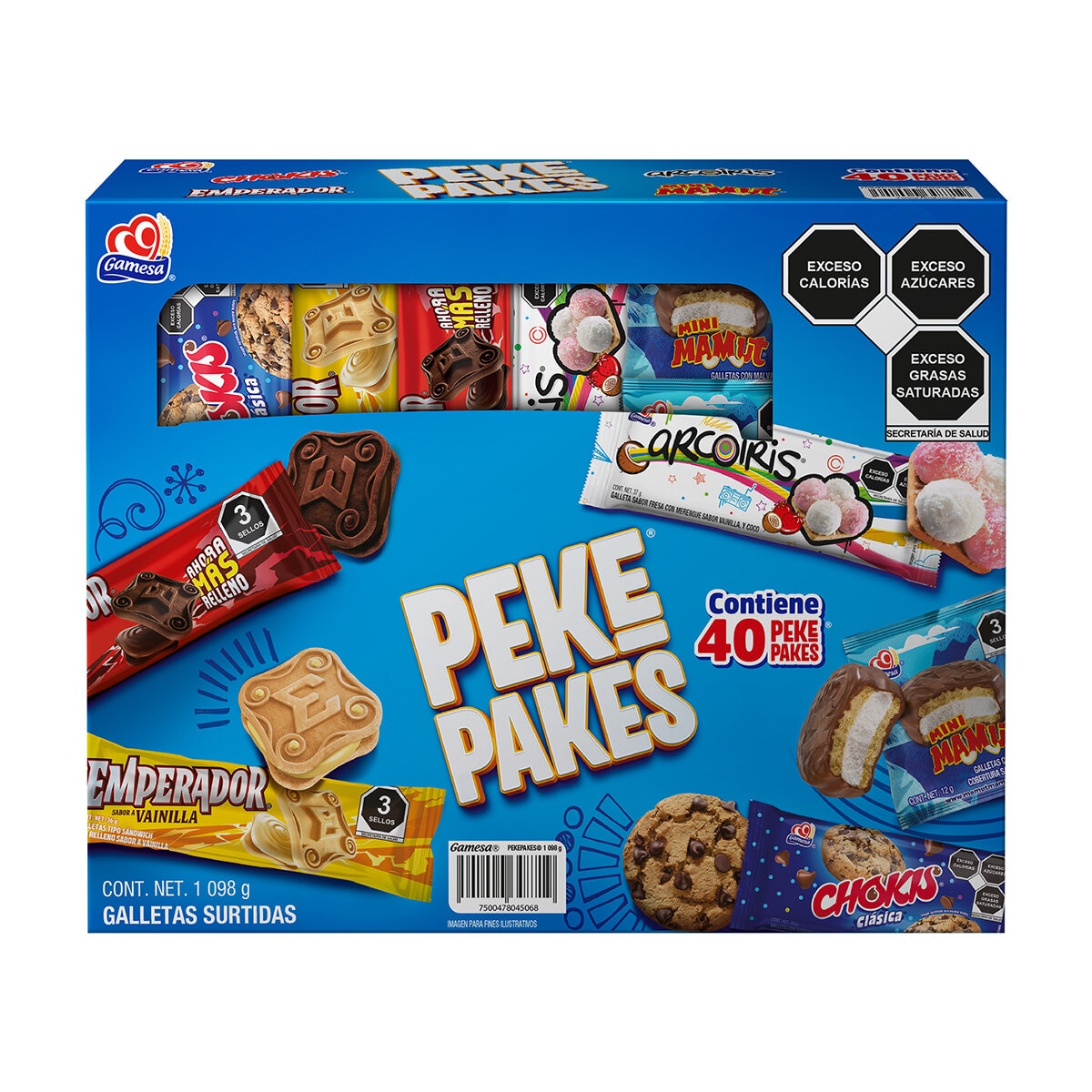 Gamesa Surtido de Galletas Peke Pakes 40 pzas