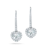 1.70ctw, Aretes de Diamantes, Forma de Corazón, Oro Blanco 14kt