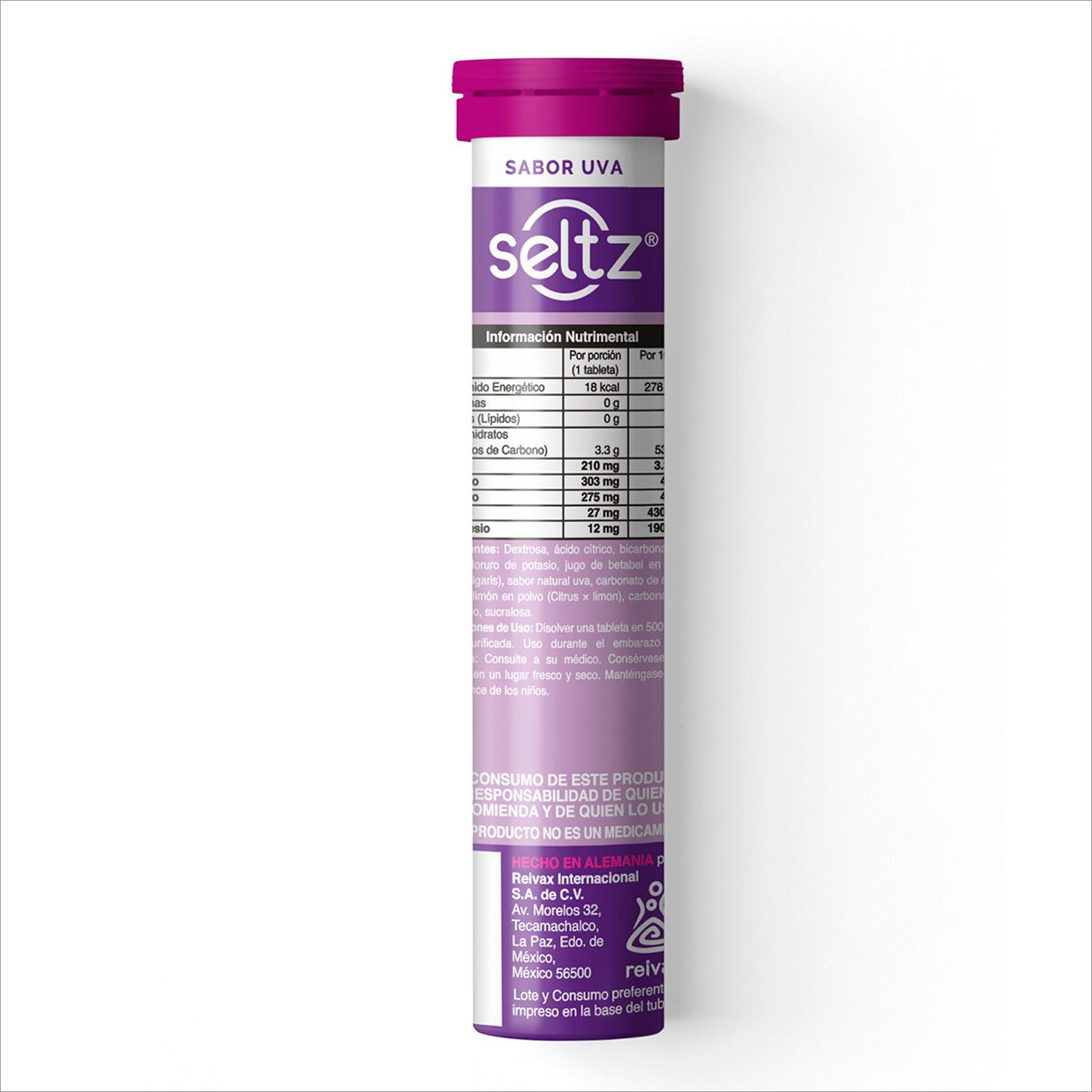 Seltz Electrolitos 3 Tubos de 13 Tabletas Efervescentes c/u Sabor Uva