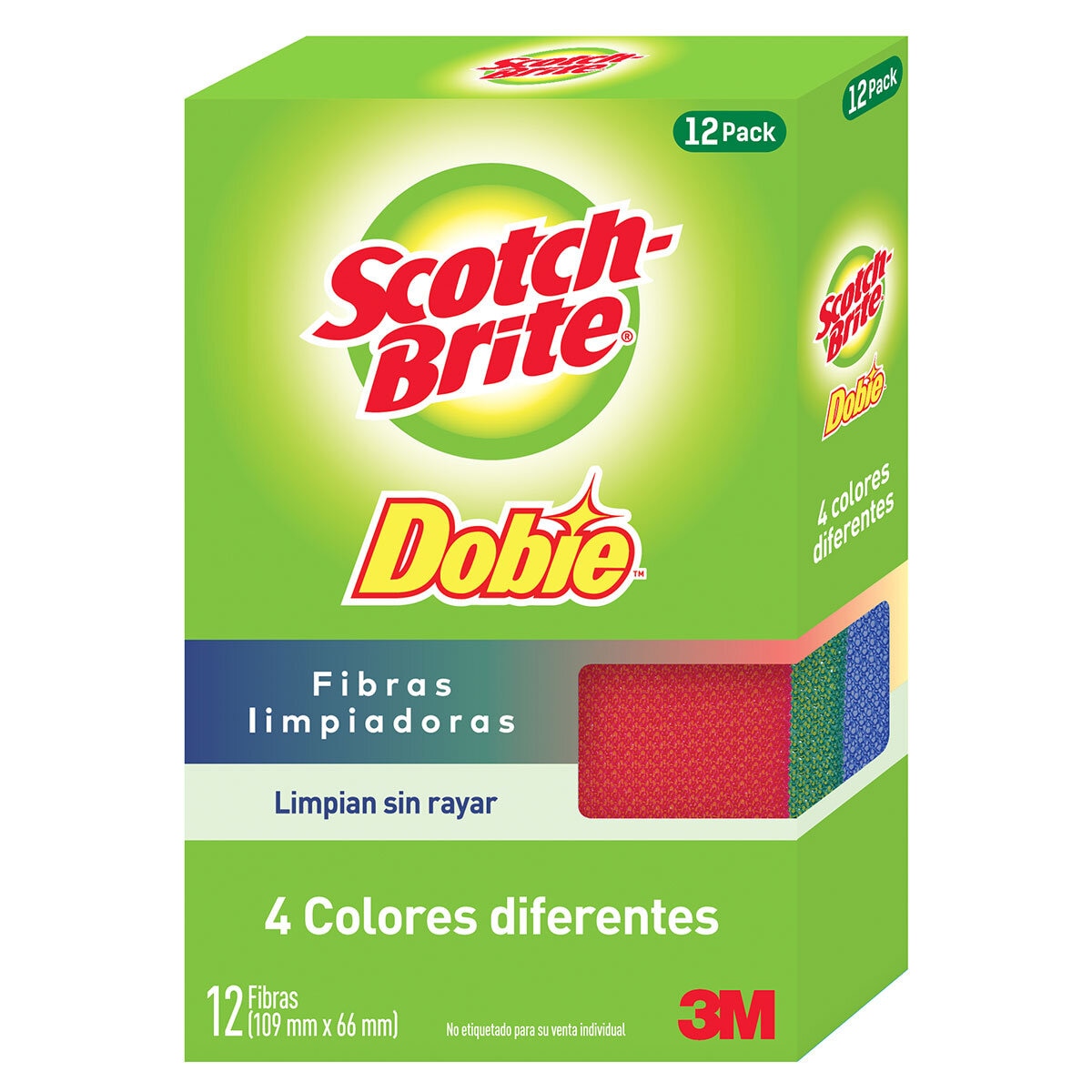 Scotch Brite Dobie Fibras Limpiadoras 12 pzs