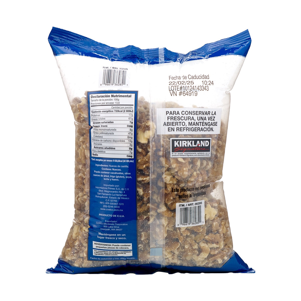 Kirkland Signature Nuez de Castilla en Mitades 1.36 kg