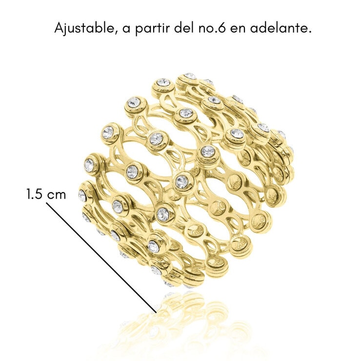 Mayfer, Anillo/Pulsera Plata .925, Color Dorado