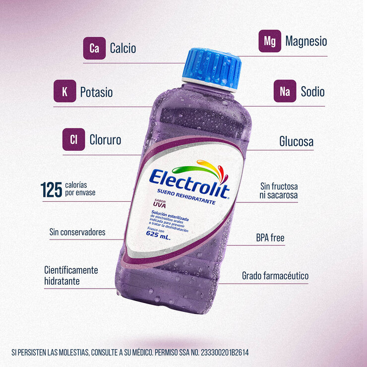 Electrolit 6pk Uva, Coco y Mora 625 ml