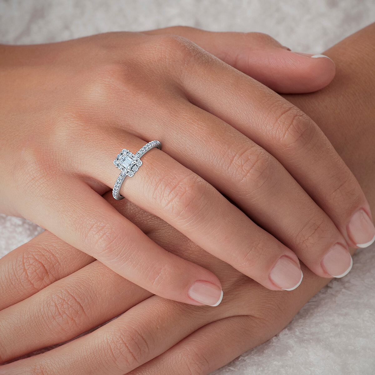 Anillo Nupcial de Diamantes 0.50ctw, Oro Blanco 14K